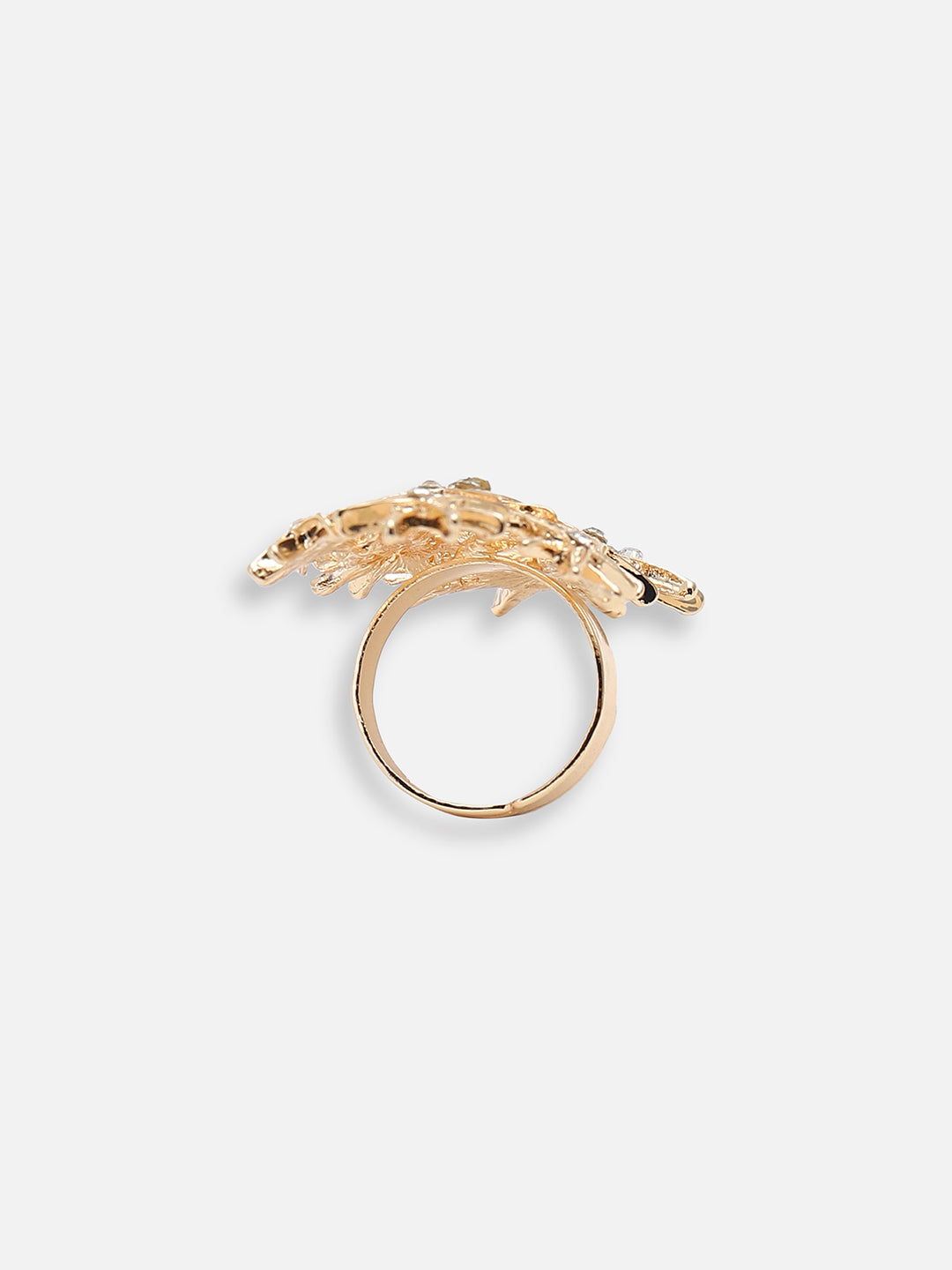 Gold Plated Party Designer Stone Ring For Women