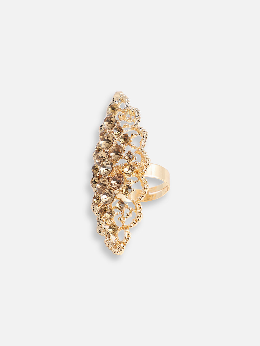 GOLD PLATED PARTY DESIGNER STONE RING FOR WOMEN