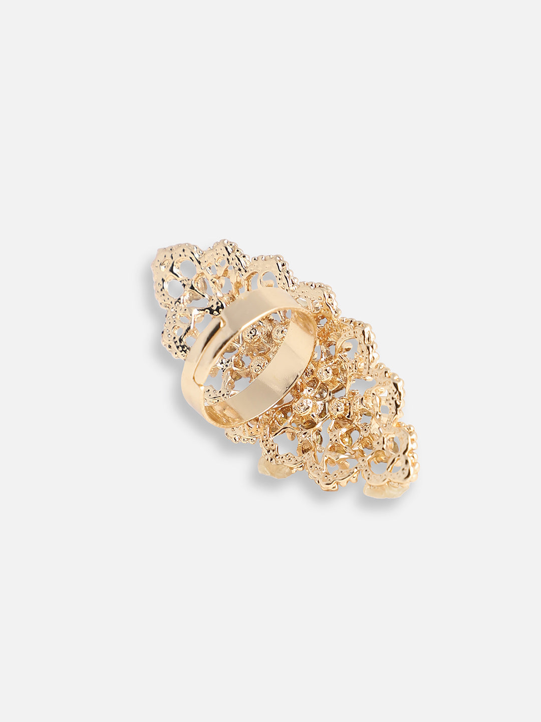 GOLD PLATED PARTY DESIGNER STONE RING FOR WOMEN