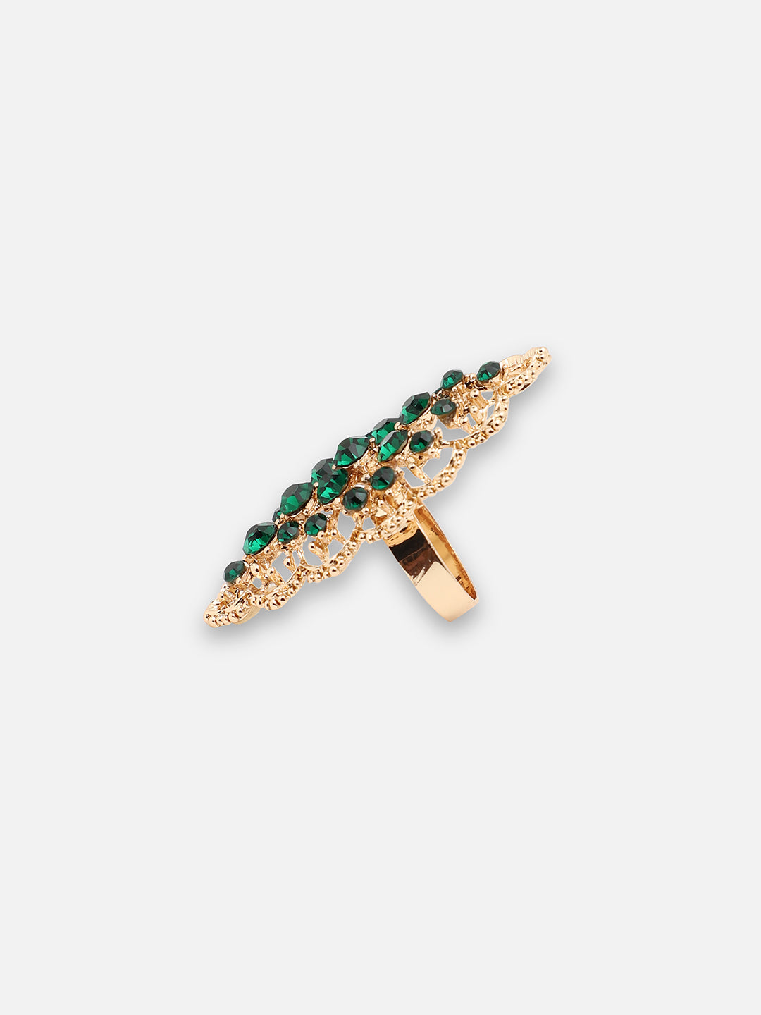 GOLD PLATED PARTY DESIGNER STONE RING FOR WOMEN