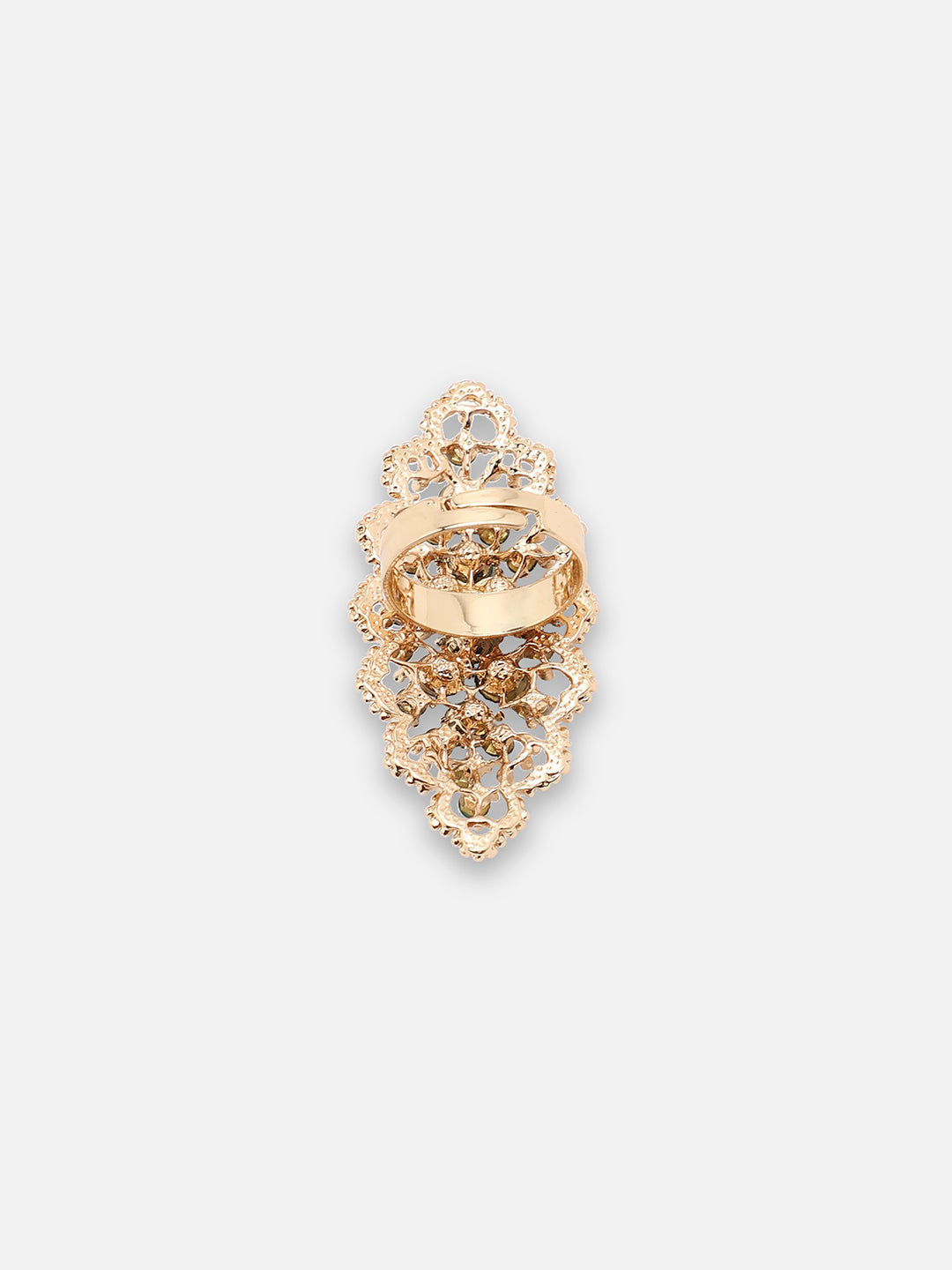 GOLD PLATED PARTY DESIGNER STONE RING FOR WOMEN