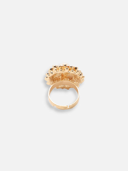 GOLD PLATED PARTY DESIGNER STONE RING FOR WOMEN