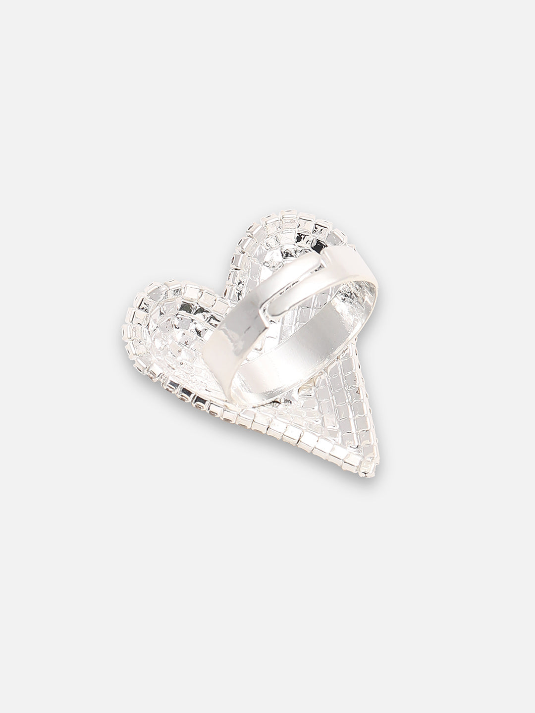 SILVER PLATED PARTY DESIGNER STONE RING FOR WOMEN