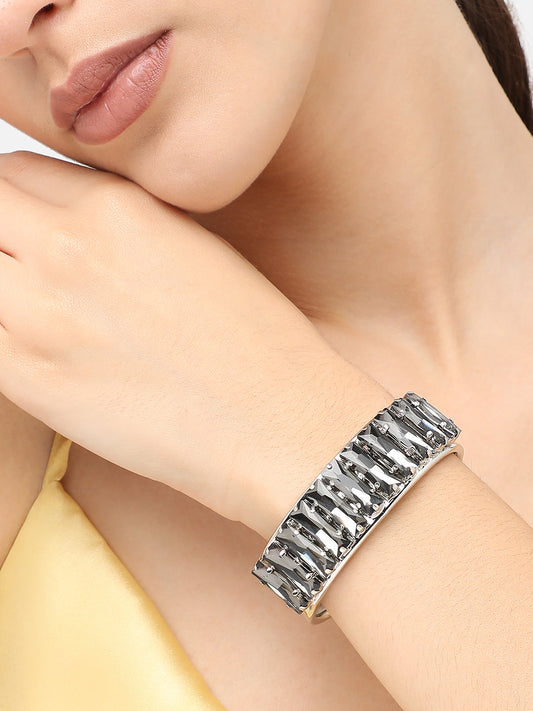 Silver Plated Party Designer Stone Bracelet For Women