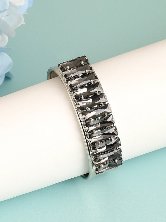 Silver Plated Party Designer Stone Bracelet For Women