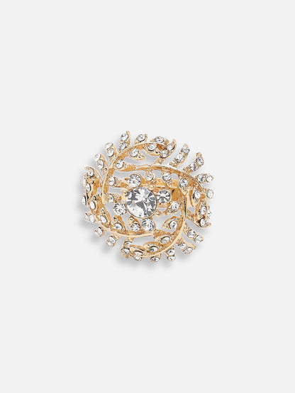 GOLD PLATED PARTY DESIGNER STONE RING FOR WOMEN