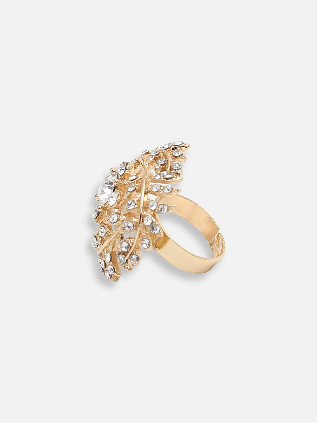 GOLD PLATED PARTY DESIGNER STONE RING FOR WOMEN
