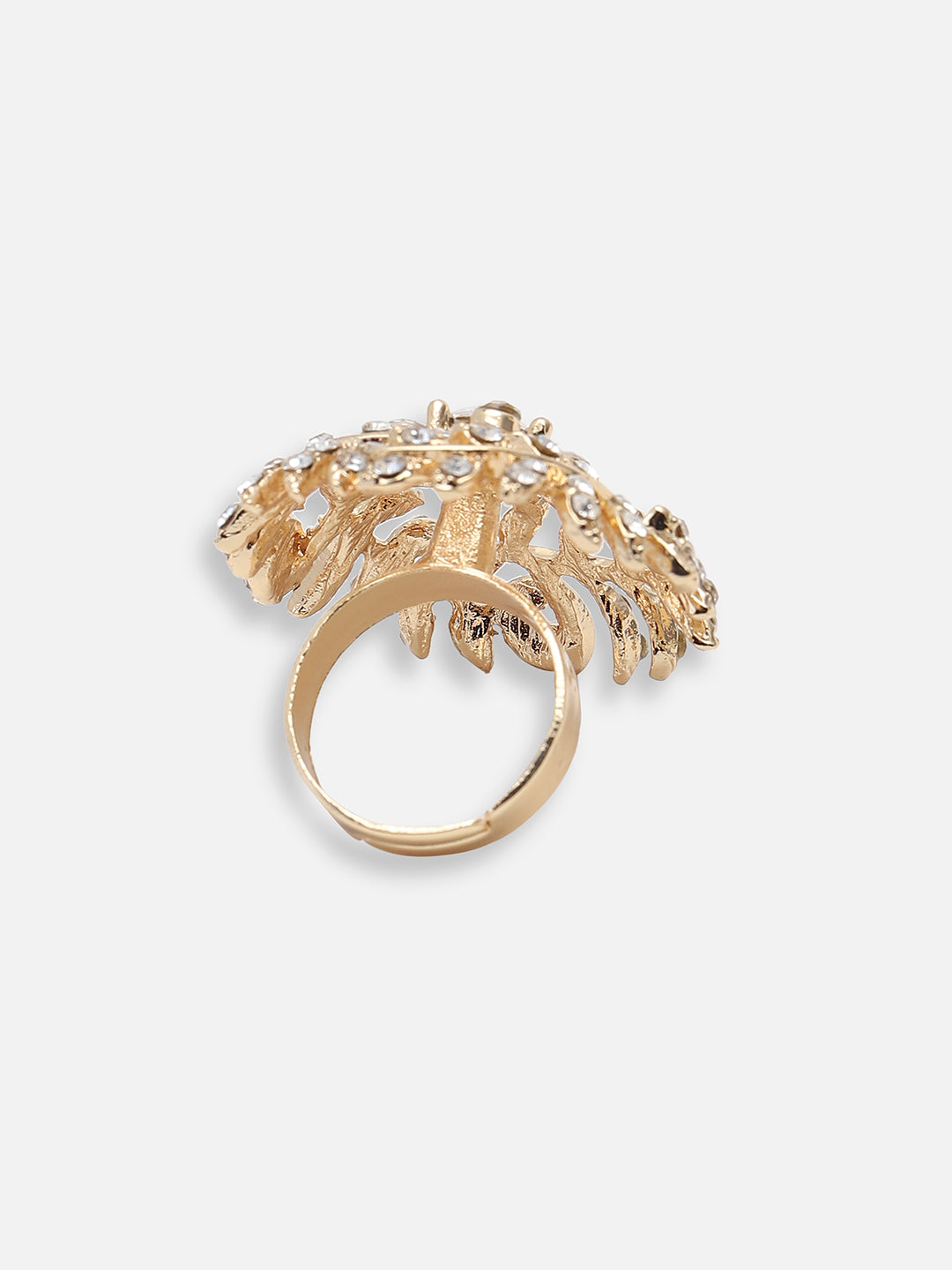 GOLD PLATED PARTY DESIGNER STONE RING FOR WOMEN