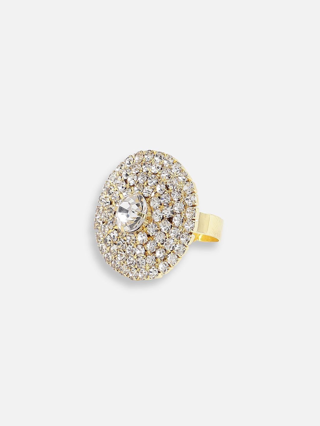 GOLD PLATED DESIGNER STONE RING