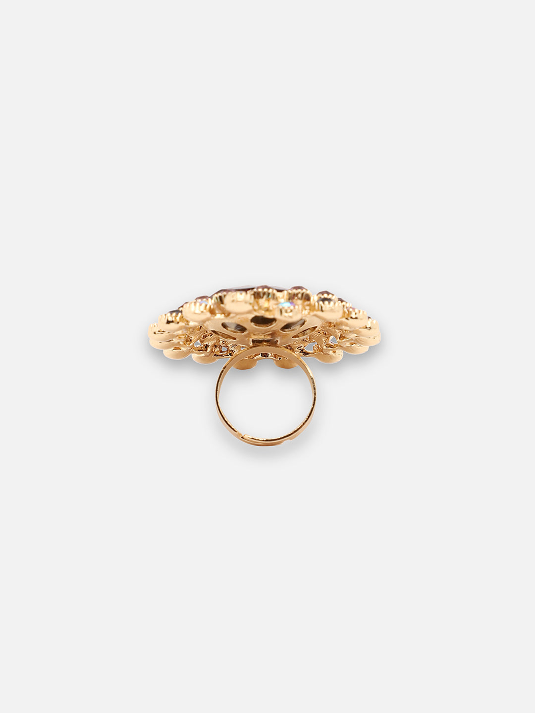 GOLD PLATED PARTY DESIGNER STONE RING FOR WOMEN