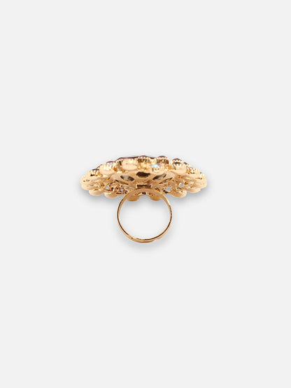 GOLD PLATED PARTY DESIGNER STONE RING FOR WOMEN