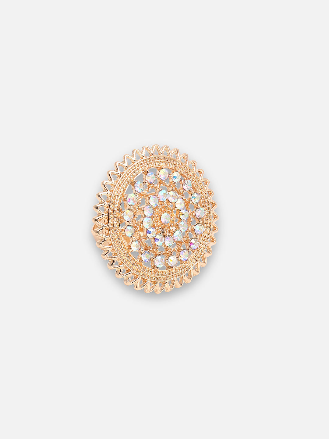 GOLD PLATED PARTY DESIGNER STONE RING FOR WOMEN