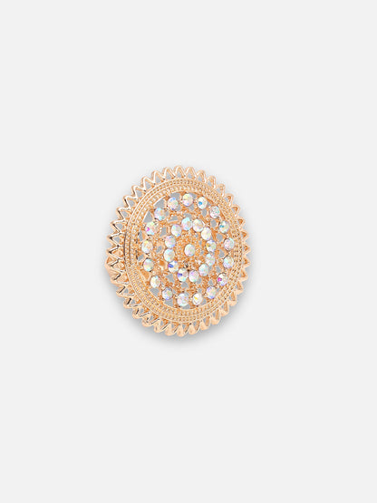 GOLD PLATED PARTY DESIGNER STONE RING FOR WOMEN