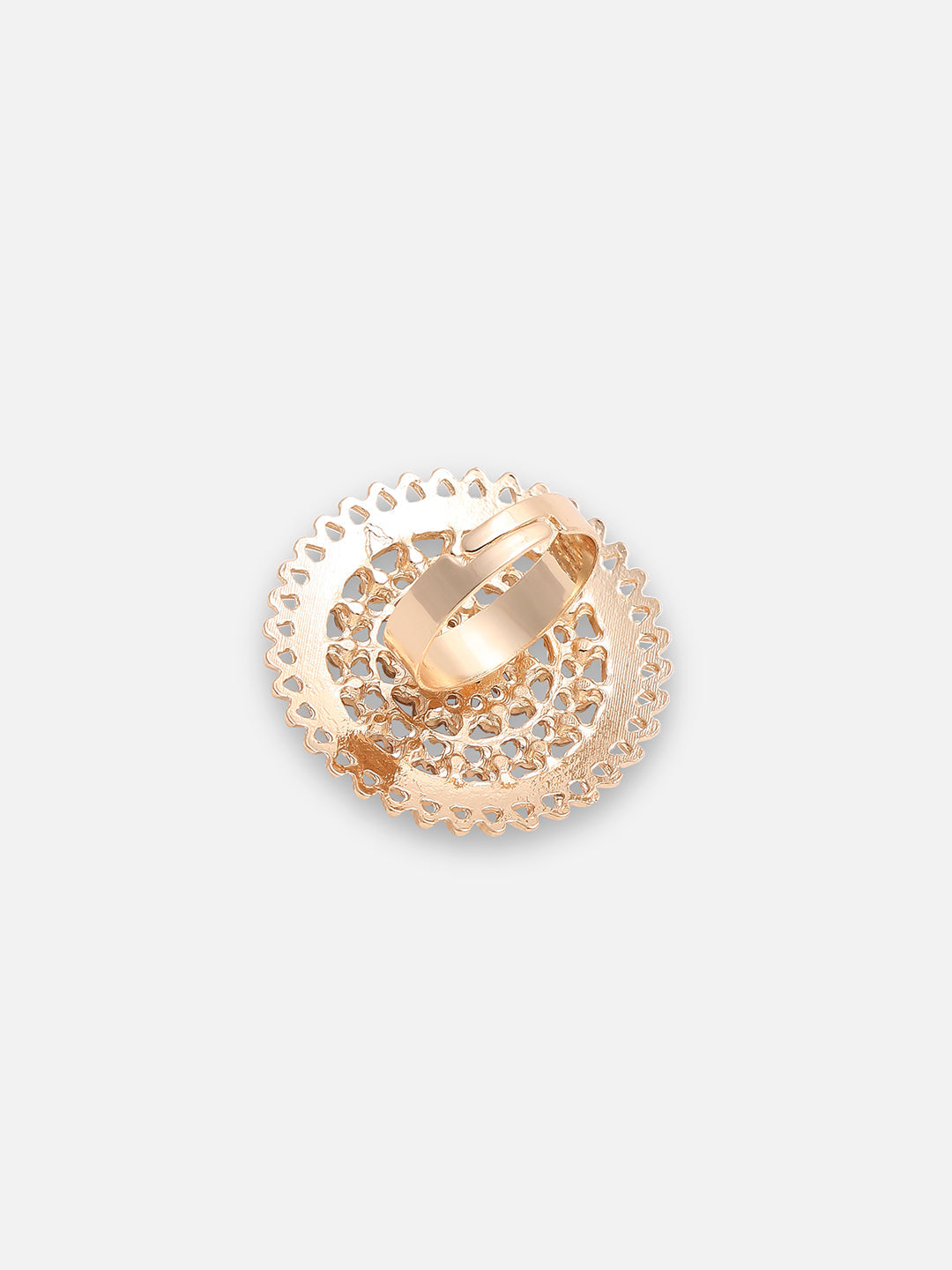 GOLD PLATED PARTY DESIGNER STONE RING FOR WOMEN