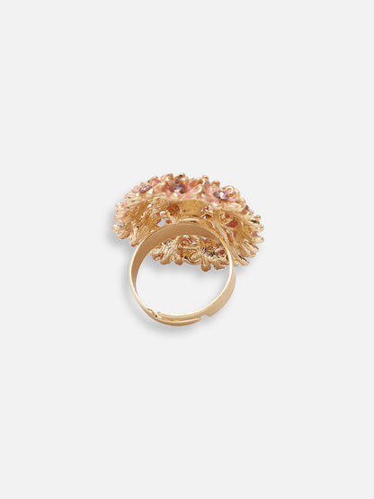 GOLD PLATED PARTY DESIGNER STONE RING FOR WOMEN
