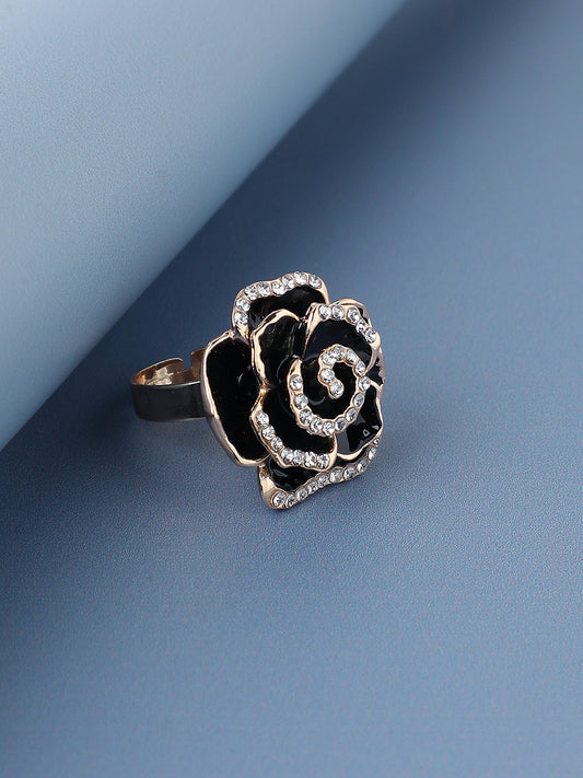 GOLD PLATED PARTY DESIGNER STONE RING FOR WOMEN