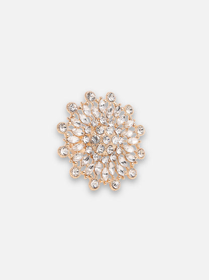 GOLD PLATED PARTY DESIGNER STONE RING FOR WOMEN