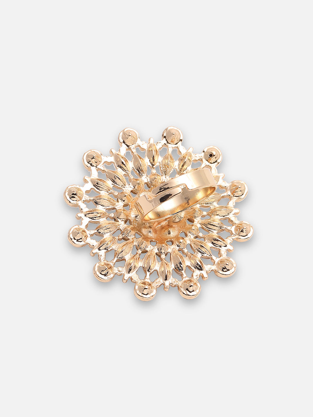 GOLD PLATED PARTY DESIGNER STONE RING FOR WOMEN