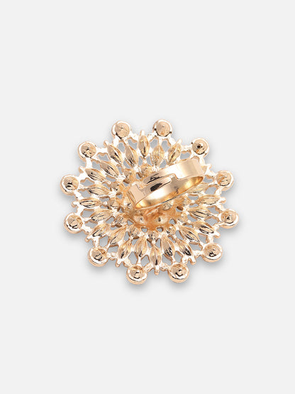 GOLD PLATED PARTY DESIGNER STONE RING FOR WOMEN