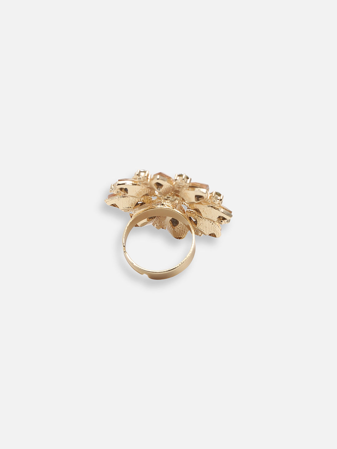 GOLD PLATED PARTY DESIGNER STONE RING FOR WOMEN