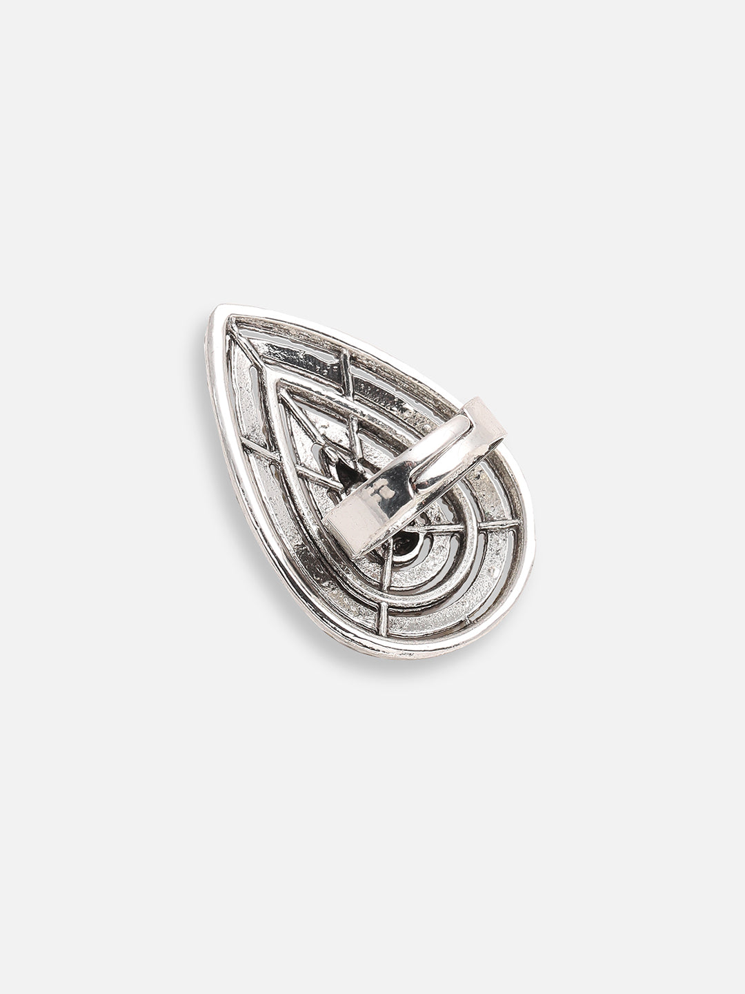 SILVER PLATED PARTY DESIGNER STONE RING FOR WOMEN