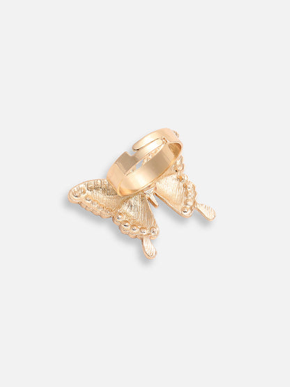 GOLD PLATED PARTY DESIGNER STONE RING FOR WOMEN