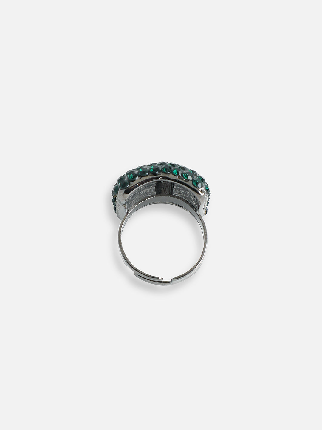 SILVER PLATED PARTY DESIGNER STONE RING FOR WOMEN