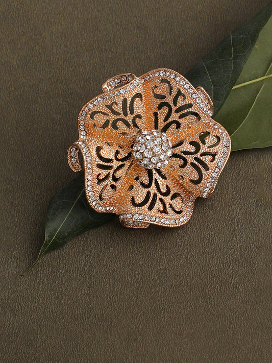 GOLD PLATED PARTY DESIGNER STONE RING FOR WOMEN
