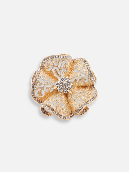GOLD PLATED PARTY DESIGNER STONE RING FOR WOMEN
