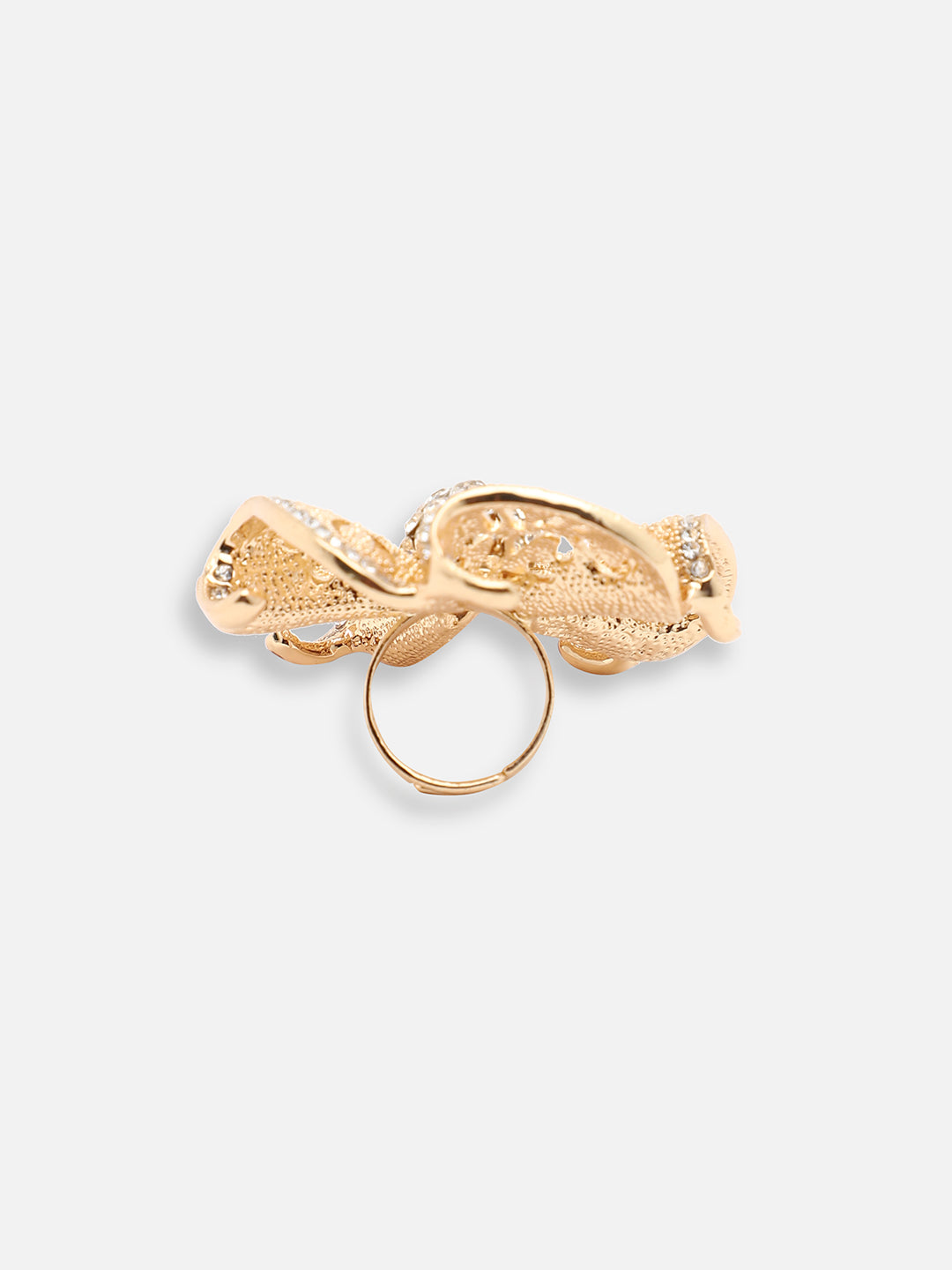 GOLD PLATED PARTY DESIGNER STONE RING FOR WOMEN