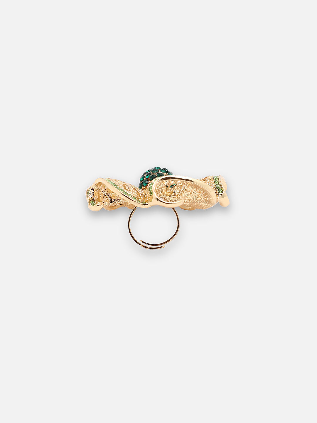 GOLD PLATED PARTY DESIGNER STONE RING FOR WOMEN