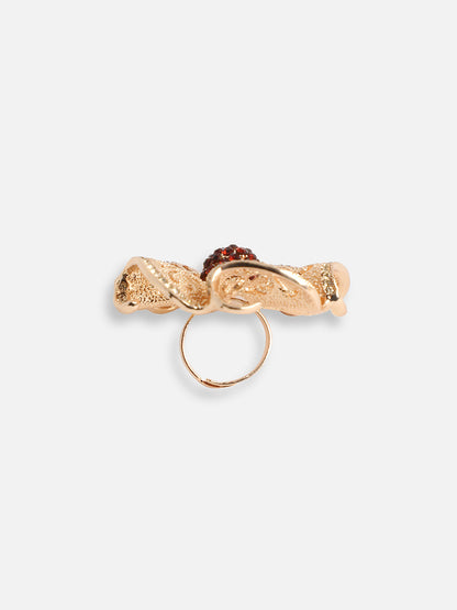 GOLD PLATED PARTY DESIGNER STONE RING FOR WOMEN