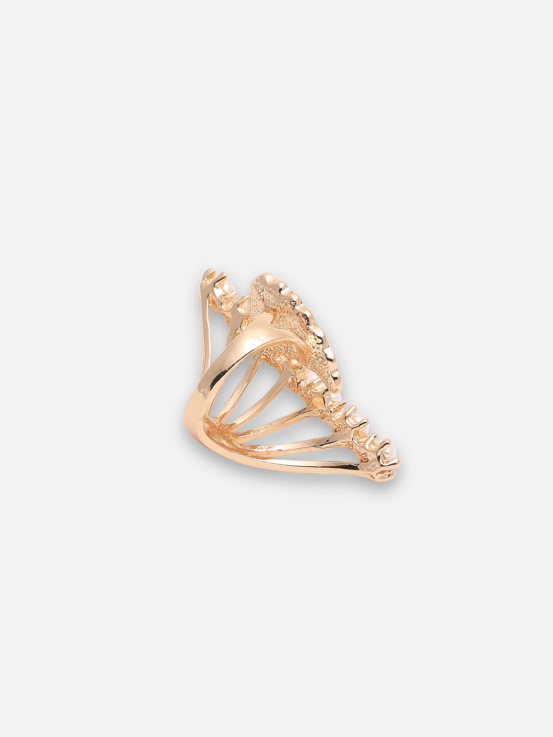 GOLD PLATED PARTY DESIGNER STONE RING FOR WOMEN