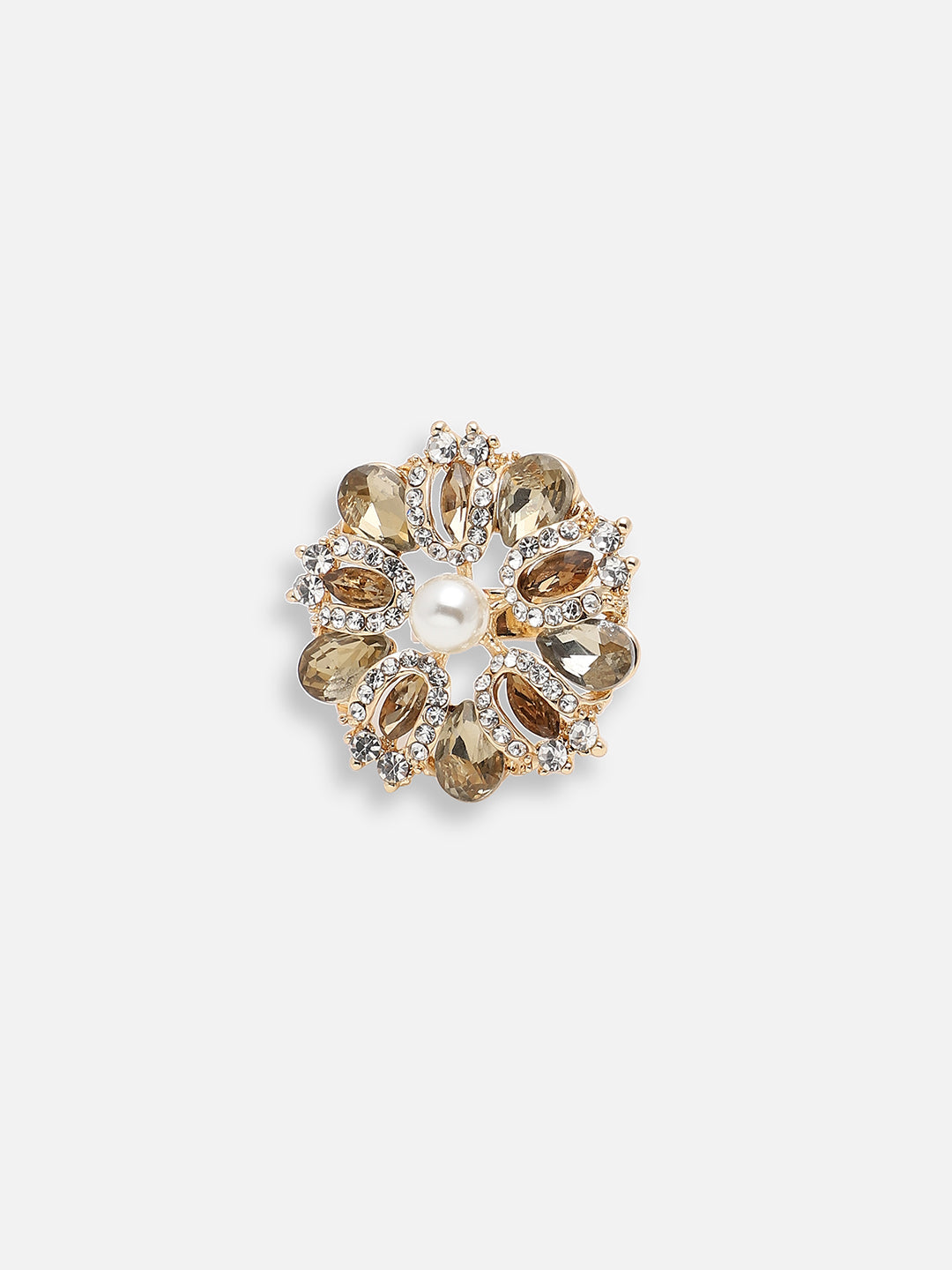 GOLD PLATED PARTY DESIGNER STONE RING FOR WOMEN