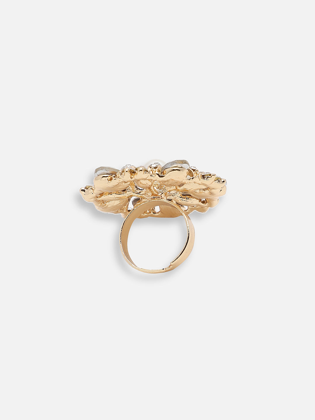 GOLD PLATED PARTY DESIGNER STONE RING FOR WOMEN
