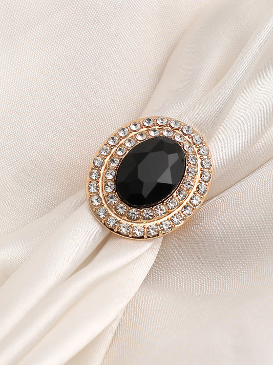 GOLD PLATED PARTY DESIGNER STONE RING FOR WOMEN
