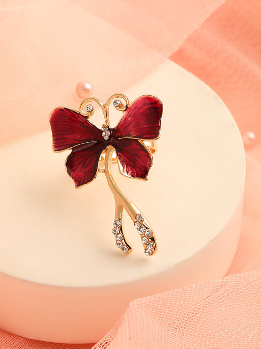 GOLD PLATED PARTY DESIGNER STONE RING FOR WOMEN