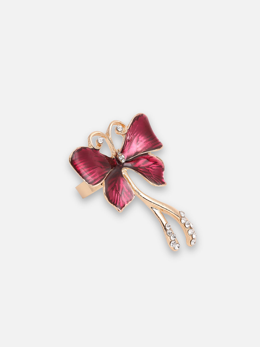GOLD PLATED PARTY DESIGNER STONE RING FOR WOMEN