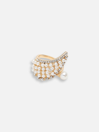 GOLD PLATED PARTY DESIGNER STONE RING FOR WOMEN
