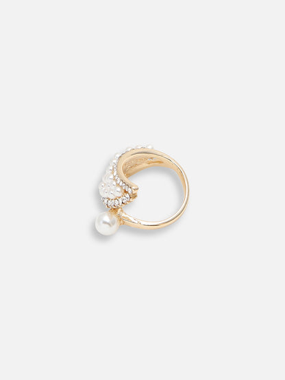 GOLD PLATED PARTY DESIGNER STONE RING FOR WOMEN