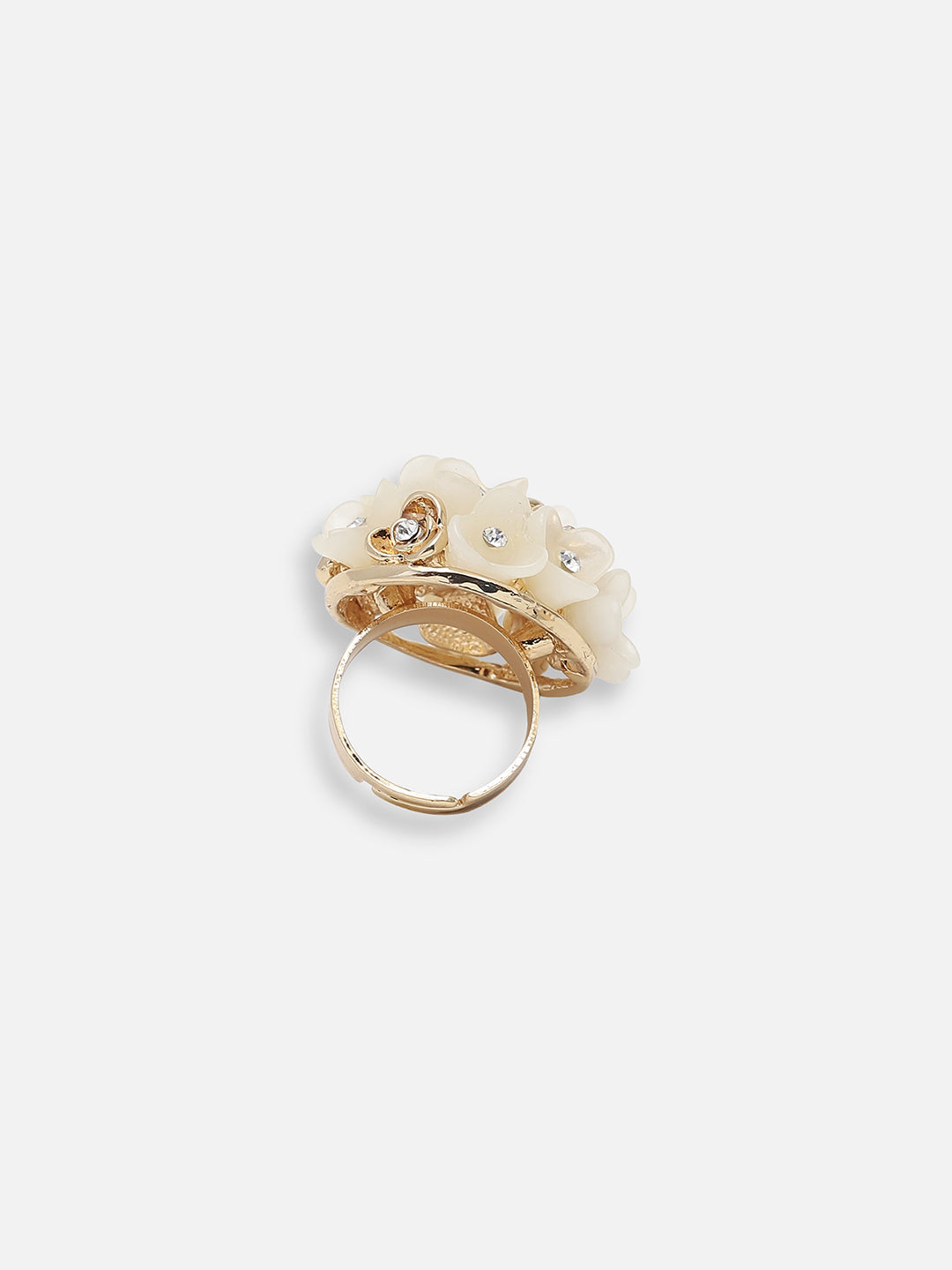 GOLD PLATED PARTY DESIGNER STONE RING FOR WOMEN