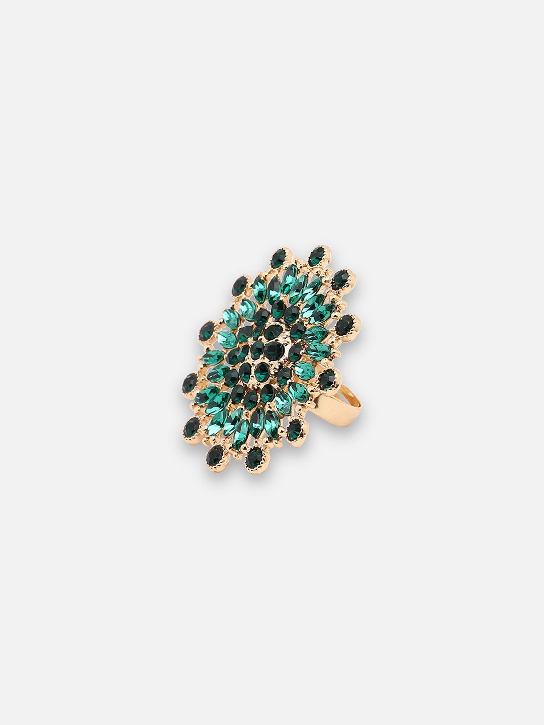 GOLD PLATED PARTY DESIGNER STONE RING FOR WOMEN
