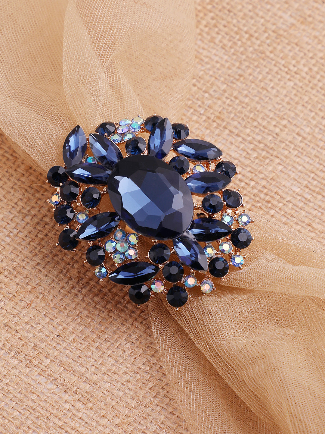 GOLD PLATED PARTY DESIGNER STONE RING FOR WOMEN