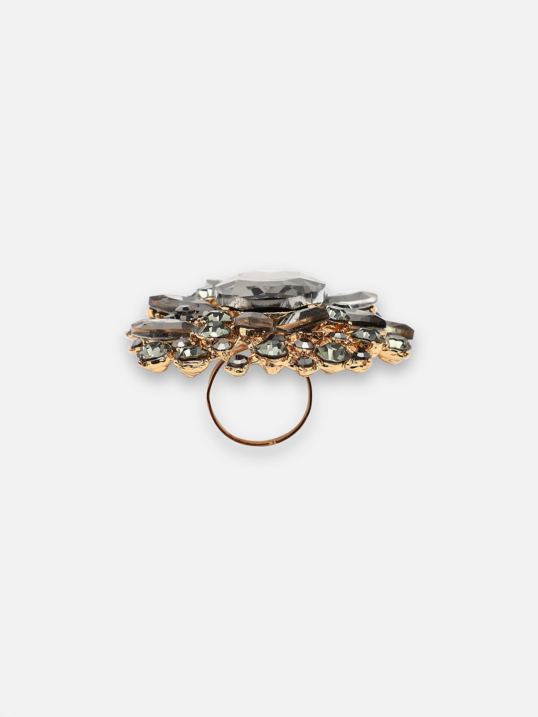 GOLD PLATED PARTY DESIGNER STONE RING FOR WOMEN