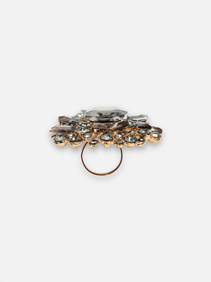 GOLD PLATED PARTY DESIGNER STONE RING FOR WOMEN