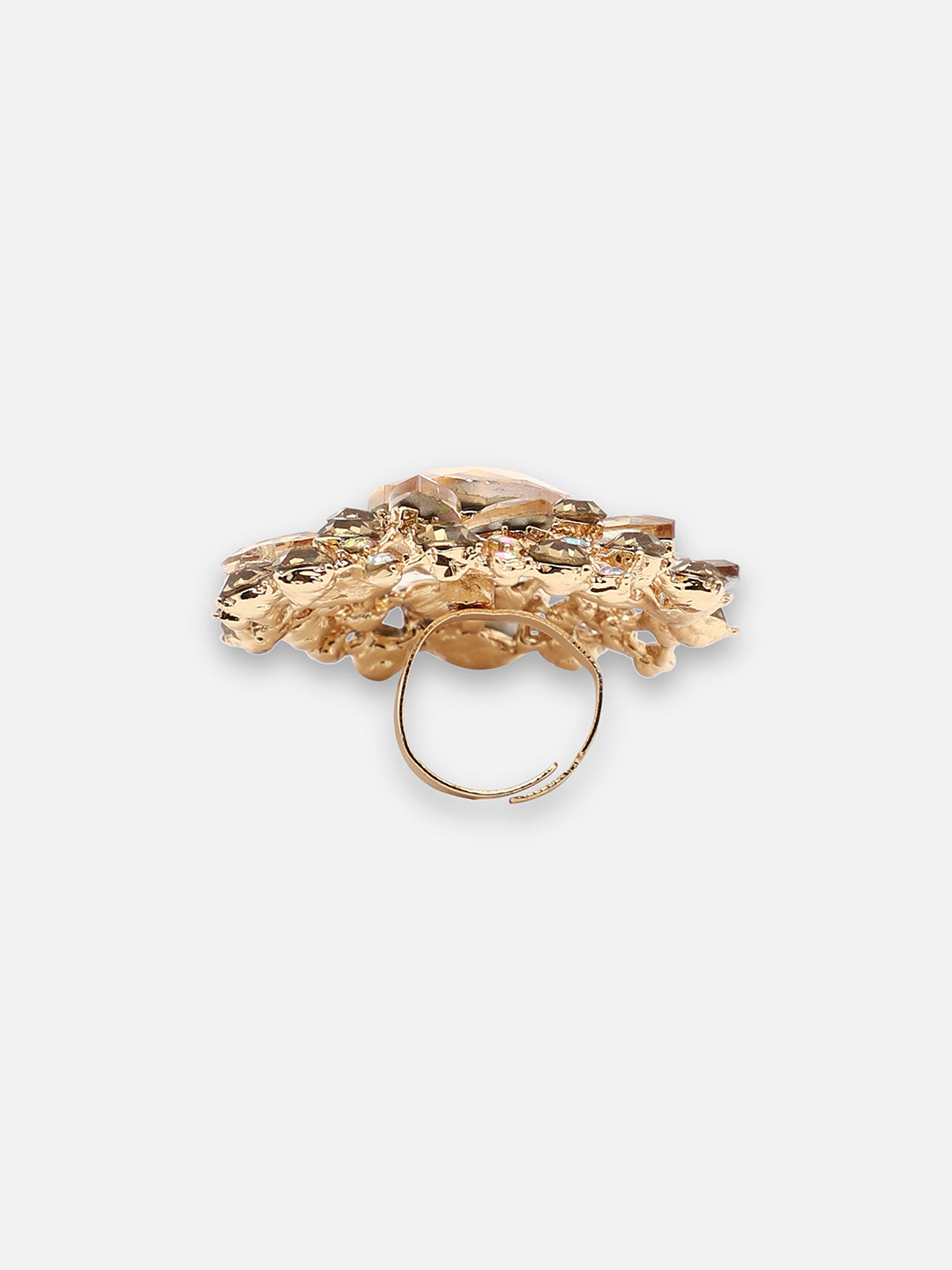 GOLD PLATED PARTY DESIGNER STONE RING FOR WOMEN