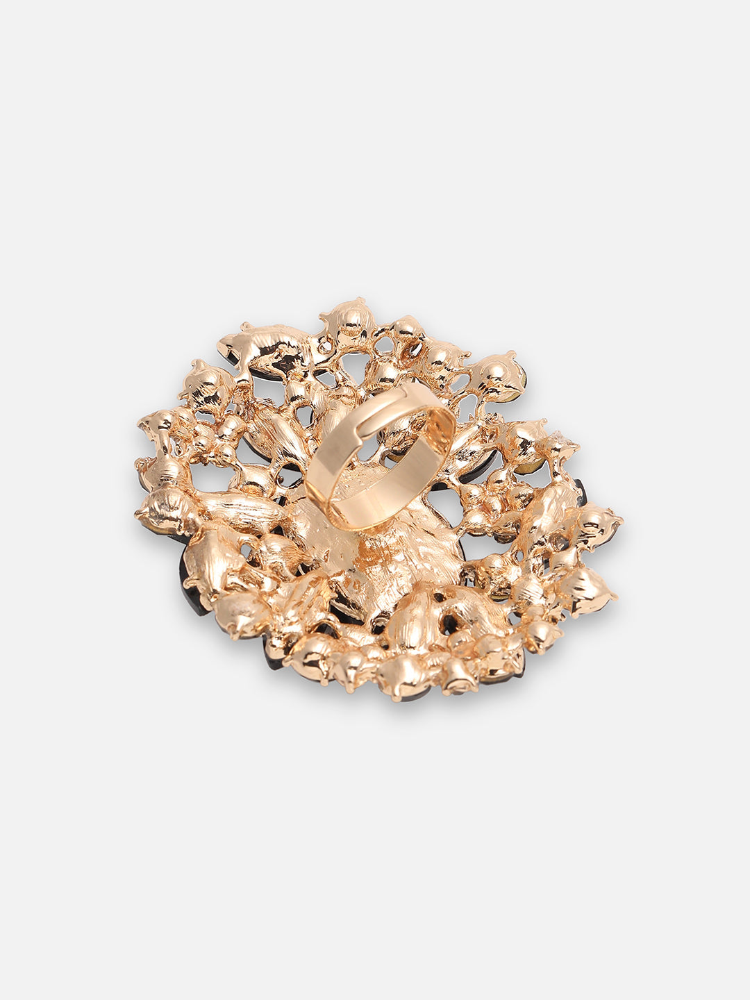 GOLD PLATED PARTY DESIGNER STONE RING FOR WOMEN