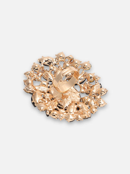 GOLD PLATED PARTY DESIGNER STONE RING FOR WOMEN