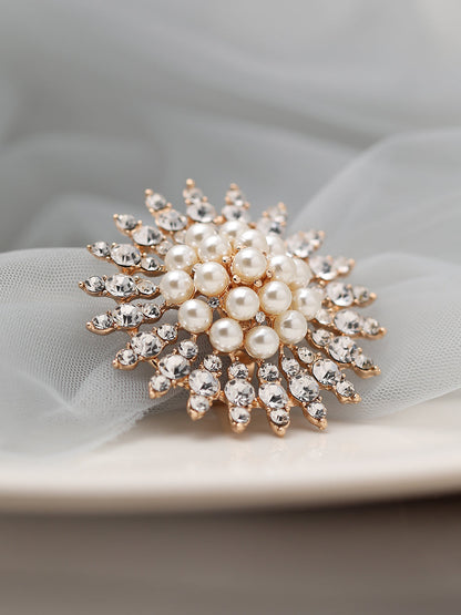 GOLD PLATED PARTY DESIGNER STONE RING FOR WOMEN
