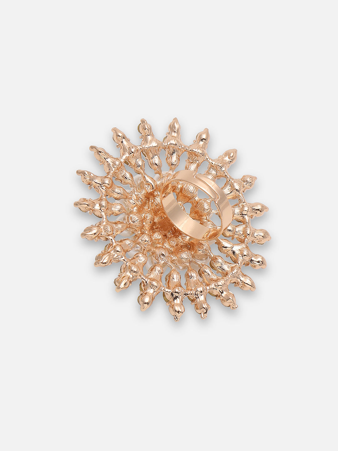 GOLD PLATED PARTY DESIGNER STONE RING FOR WOMEN